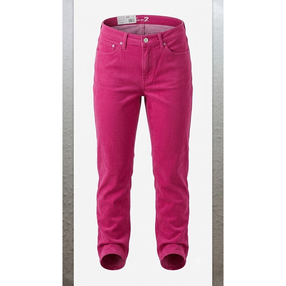 Seven7 MY10158CO Women's Pink Denim Slim Straight Leg Jeans Pants. NWT. Size 6